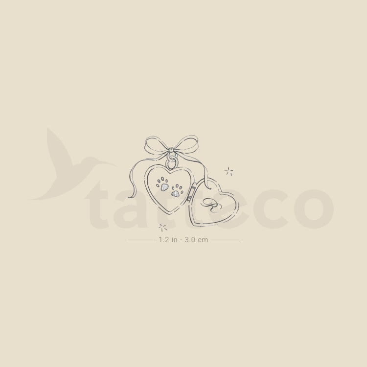 Heart Pendant By Stefano Mazza Temporary Tattoo - Set of 3