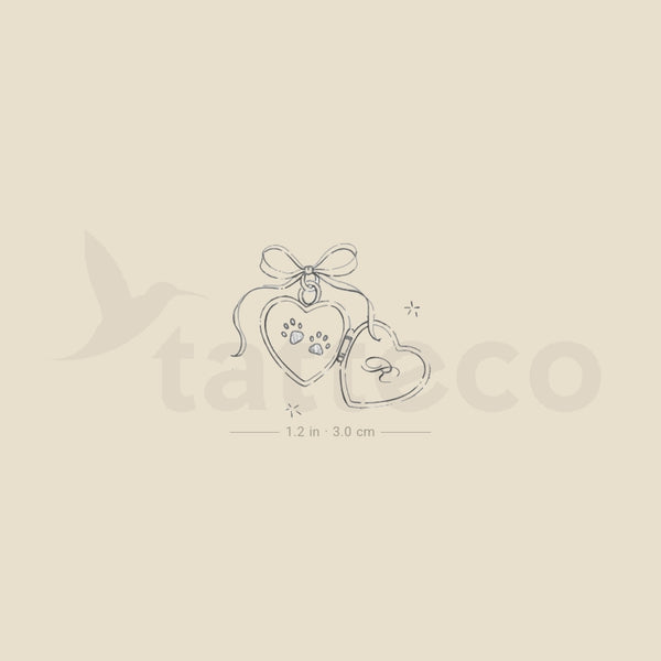 Heart Pendant By Stefano Mazza Temporary Tattoo - Set of 3
