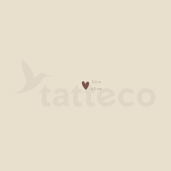 Hand-Drawn Brown Heart Temporary Tattoo - Set of 3