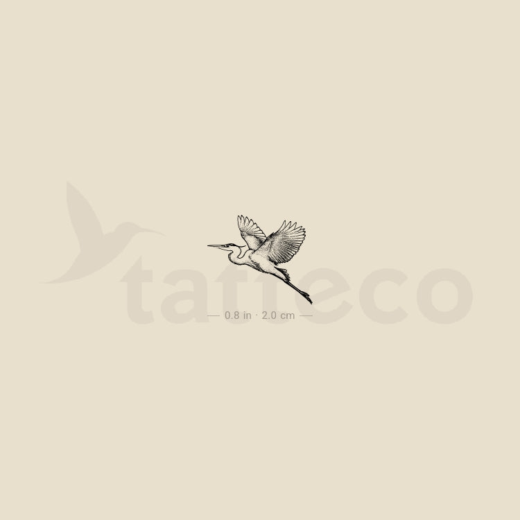 Flying Heron Temporary Tattoo - Set of 3