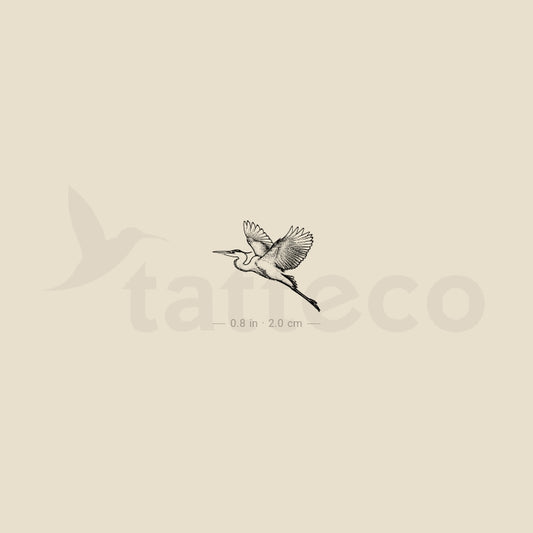 Flying Heron Temporary Tattoo - Set of 3