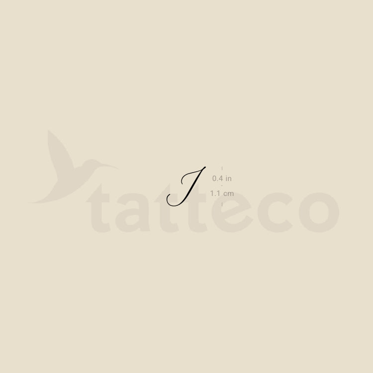 Letter I Script Temporary Tattoo - Set of 3