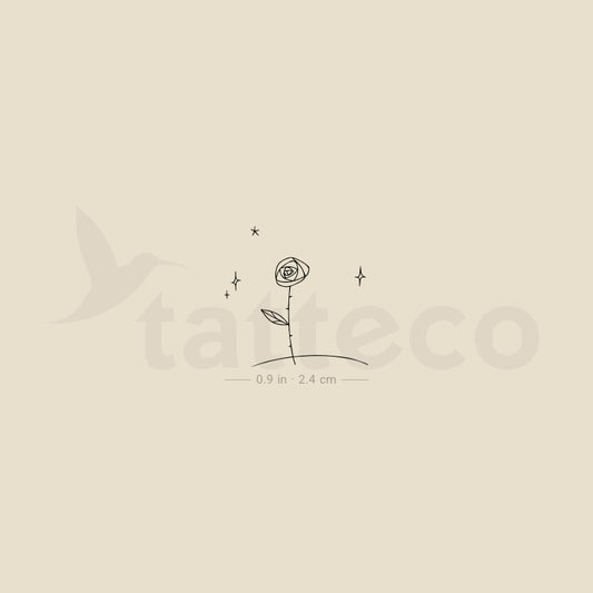 Prince Rose Temporary Tattoo - Set of 3