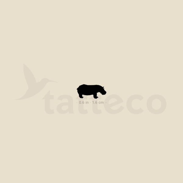 Hippopotamus Temporary Tattoo - Set of 3