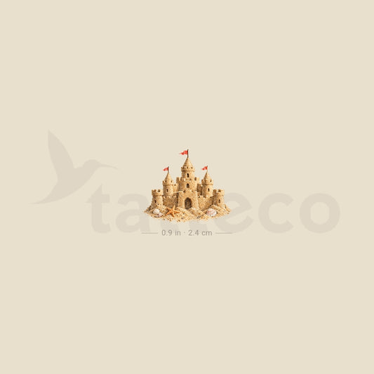 Sand Castle Temporary Tattoo - Set of 3