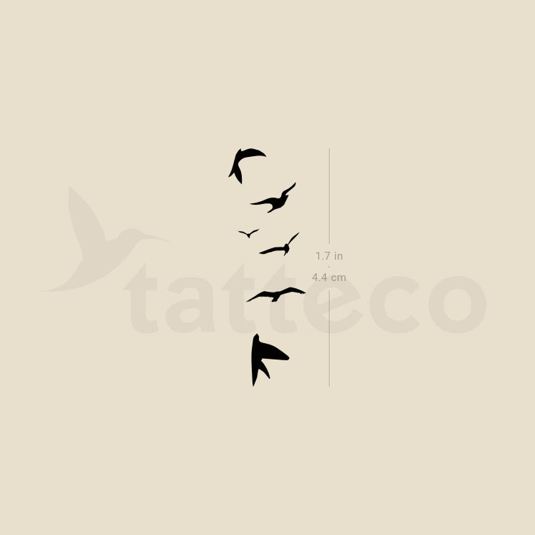 Flying Birds Temporary Tattoo - Set of 3 – Tatteco