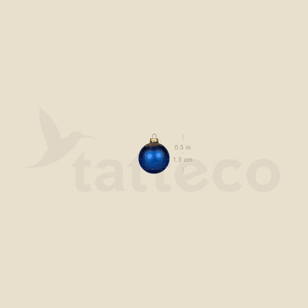 Blue Christmas Bauble Temporary Tattoo - Set of 3
