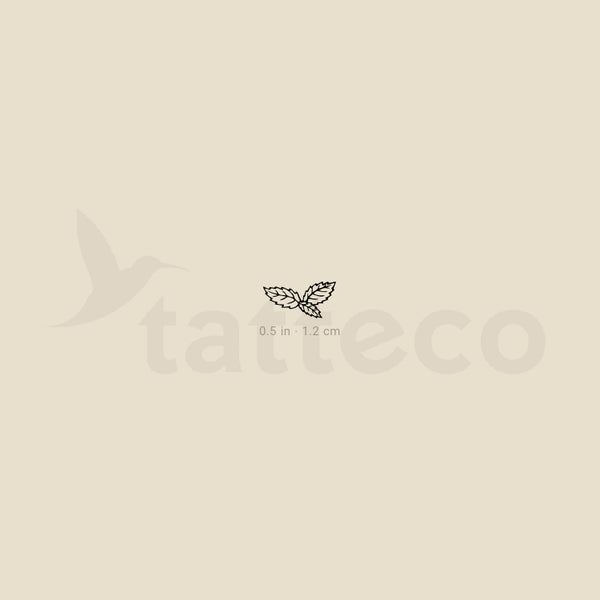Mint Leaves Temporary Tattoo - Set of 3