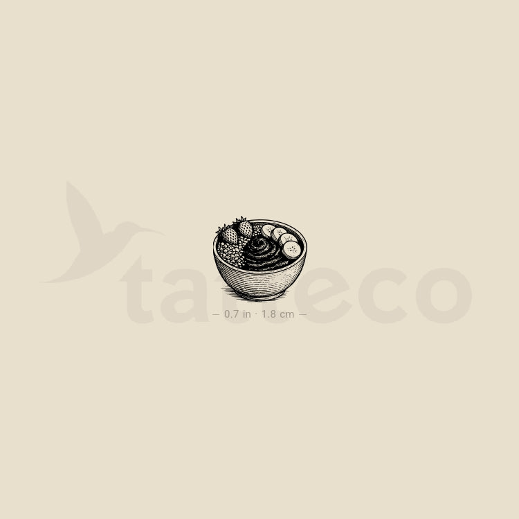 Tatuaje temporal Açaí Na Tigela - Juego de 3