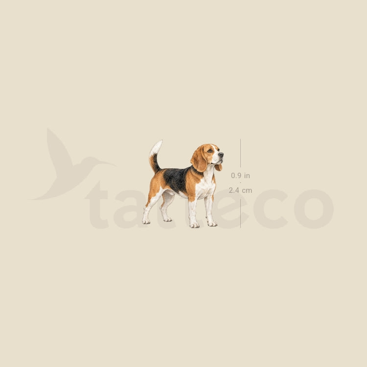 Watercolor Beagle Temporary Tattoo - Set of 3