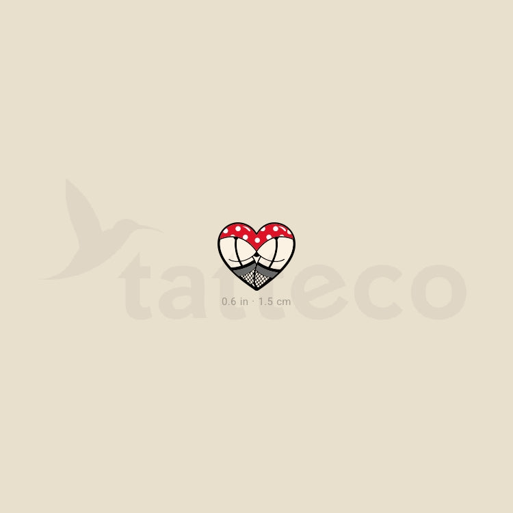 Sexy Butt Heart Temporary Tattoo - Set of 3