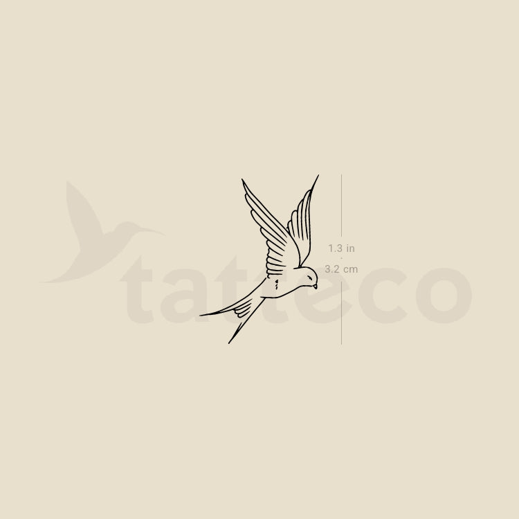 Swallow Temporary Tattoo By M3.Ink - Set of 3