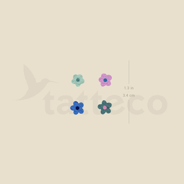 Tiny Flowers By Ann Lilya Temporary Tattoo - Set of 3