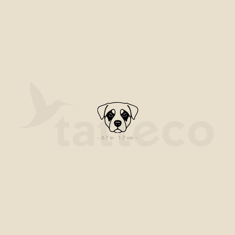 Rottweiler Face Temporary Tattoo - Set of 3