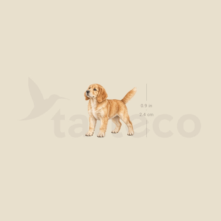 Golden Retriever Puppy Temporary Tattoo - Set of 3