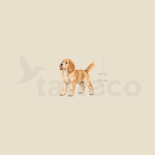 Golden Retriever Puppy Temporary Tattoo - Set of 3