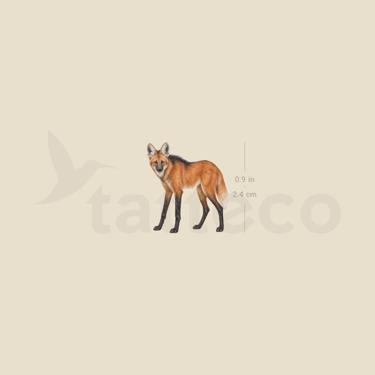 Maned Wolf Temporary Tattoo - Set of 3