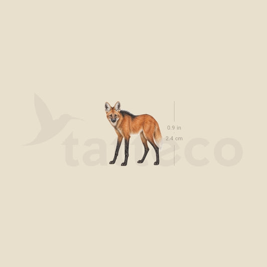Maned Wolf Temporary Tattoo - Set of 3