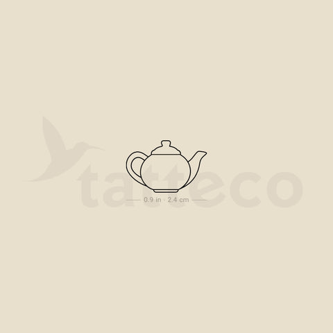 Fine Line Teapot Temporary Tattoo - Set of 3