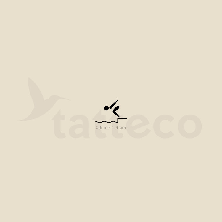 Swimming Symbol Temporary Tattoo - Set of 3