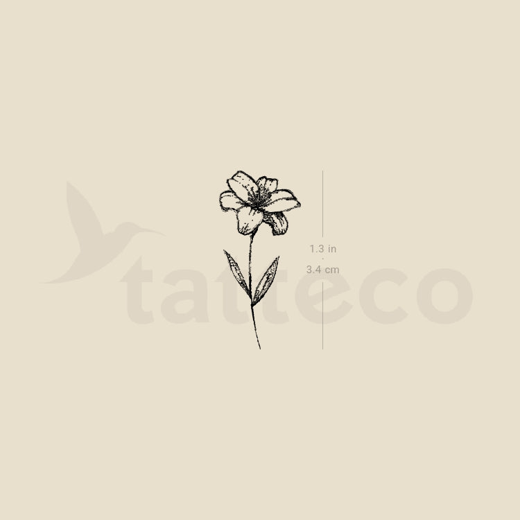 lily flower outline tattoo Lily Flower Temporary Tattoo