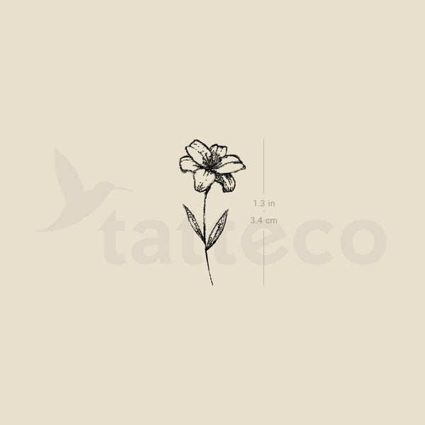 Lily Flower Temporary Tattoo - Set of 3