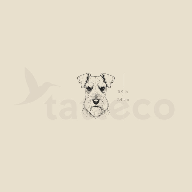 Fine Line Schnauzer Portrait Temporary Tattoo - Set of 3