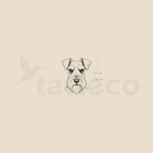 Fine Line Schnauzer Portrait Temporary Tattoo - Set of 3