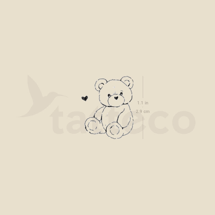 Lovely Teddy Bear By Stefano Mazza Temporary Tattoo - Set of 3