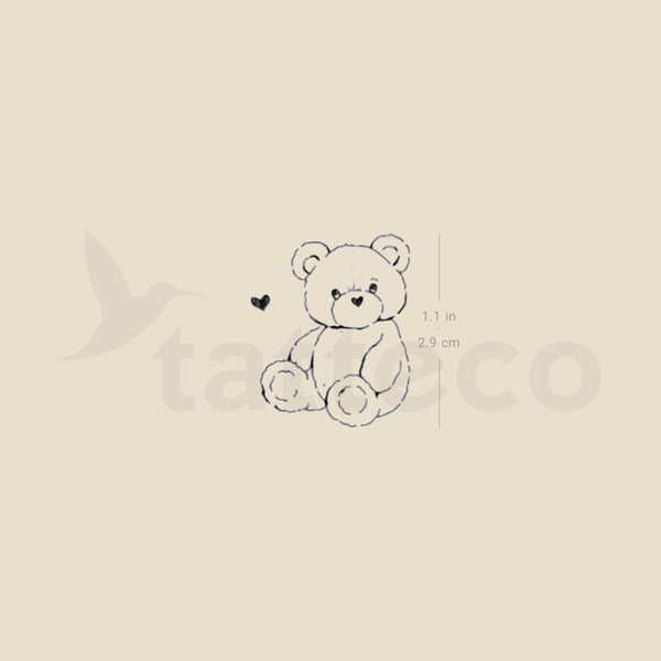 Lovely Teddy Bear By Stefano Mazza Temporary Tattoo - Set of 3