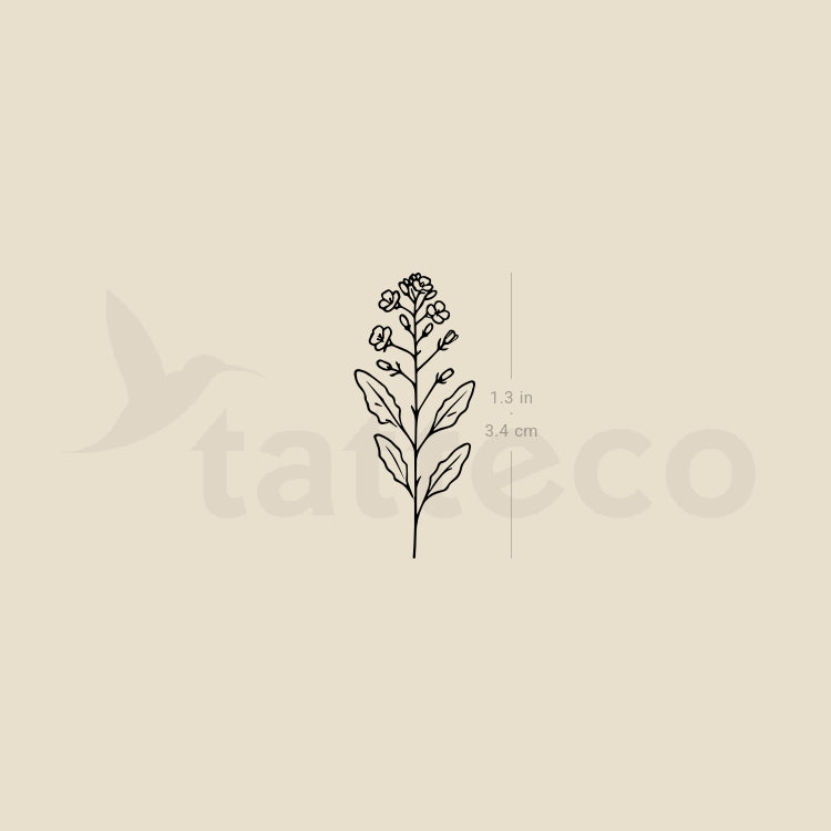 Mustard Plant Temporary Tattoo - Set of 3