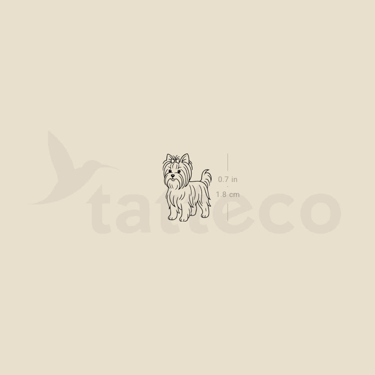 Little Yorkshire Terrier Temporary Tattoo - Set of 3