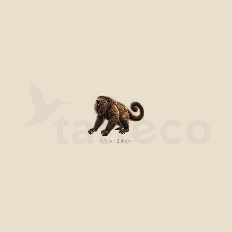 Howler Monkey Temporary Tattoo - Set of 3