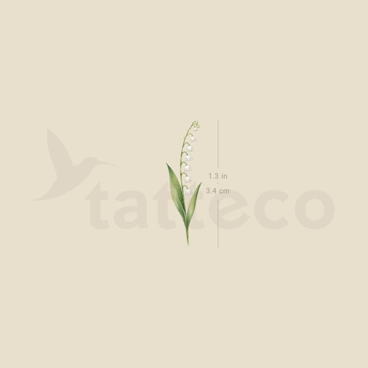 Small Watercolor Lily Of The Valley Temporary Tattoo - Set of 3