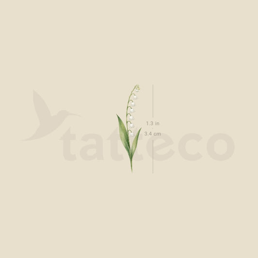 Small Watercolor Lily Of The Valley Temporary Tattoo - Set of 3