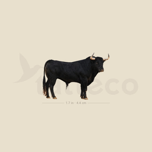 Black Spanish Fighting Bull Temporary Tattoo - Set of 3