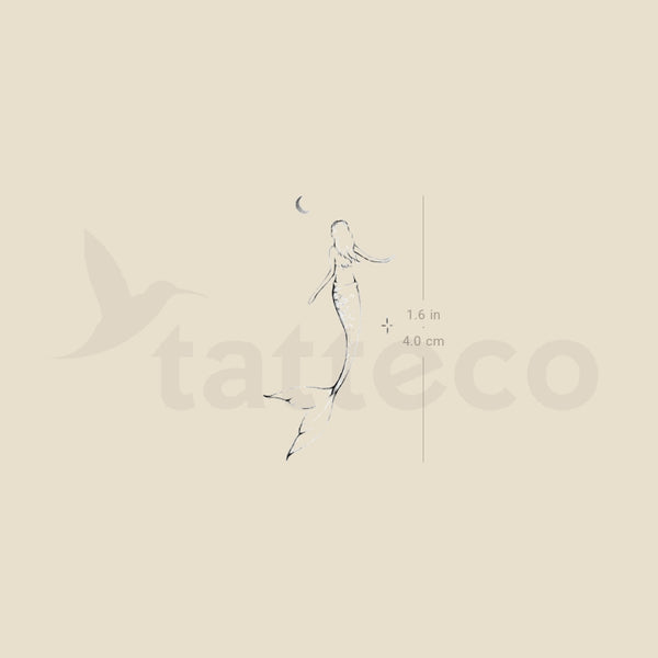 Crescent Mermaid By Stefano Mazza Temporary Tattoo - Set of 3