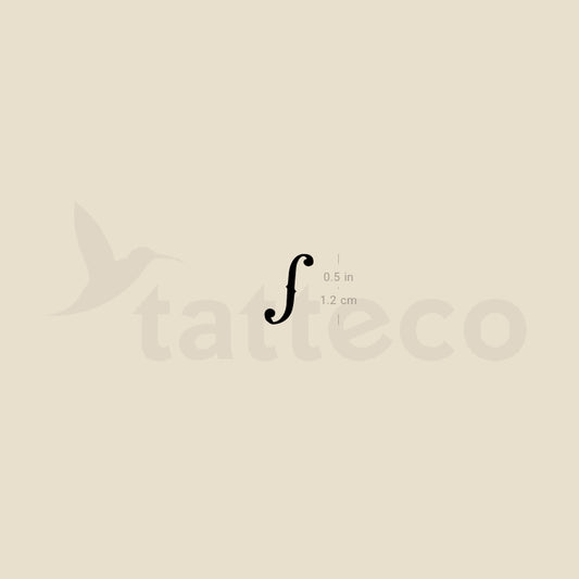 F Hole Temporary Tattoo - Set of 3