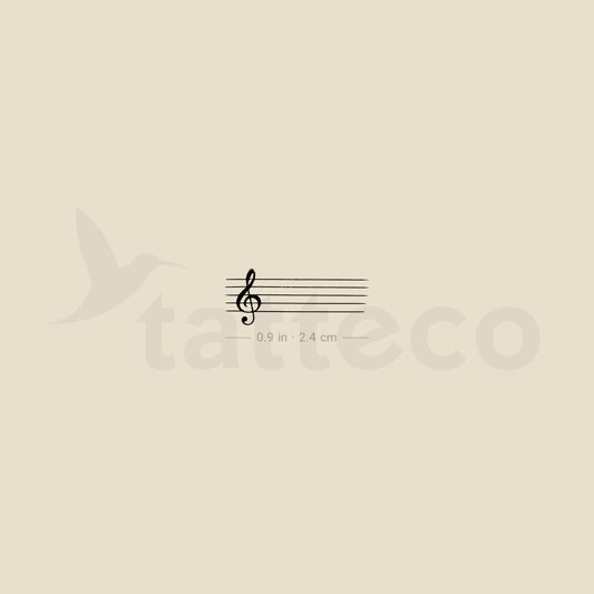 Music Staff Temporary Tattoo - Set of 3