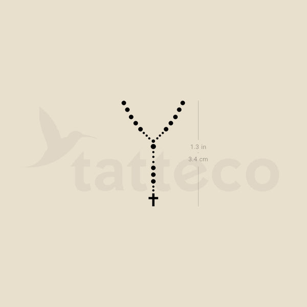 Rosary Temporary Tattoo - Set of 3