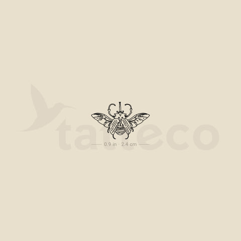 Flying Hercules Beetle Temporary Tattoo - Set of 3