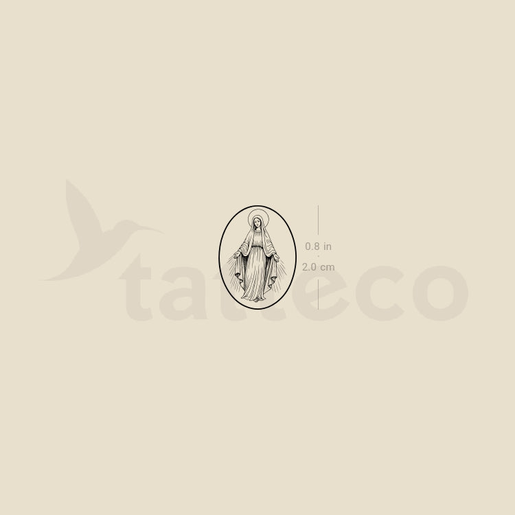 Virgin Mary Medal Temporary Tattoo - Set of 3