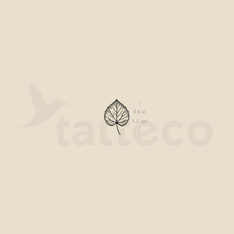 Tiny Aspen Leaf Temporary Tattoo - Set of 3
