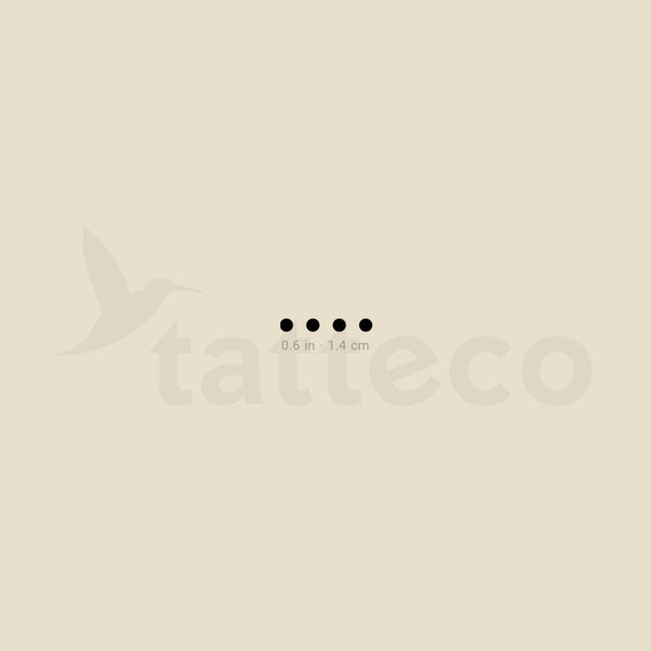 Morse Code H Temporary Tattoo - Set of 3