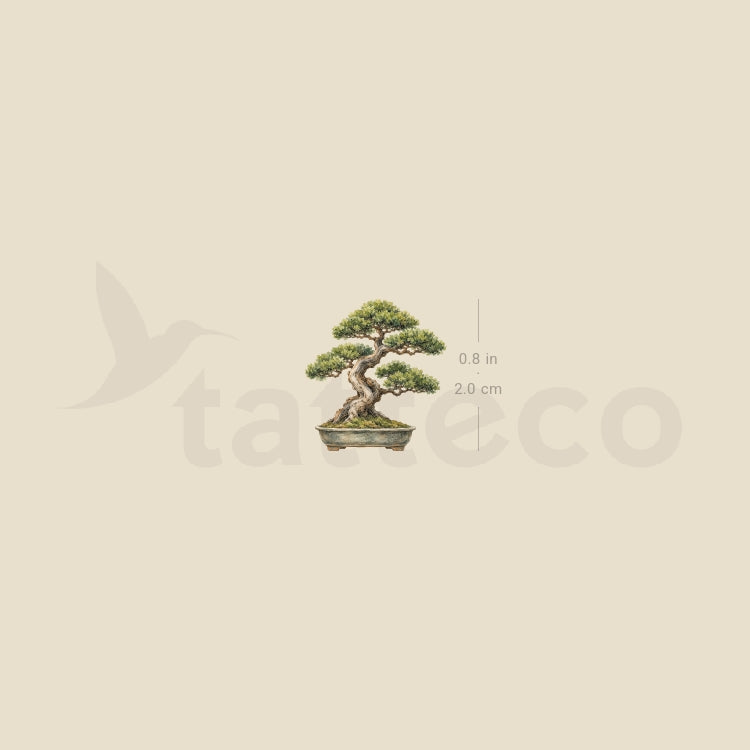 Watercolor Bonsai Temporary Tattoo - Set of 3