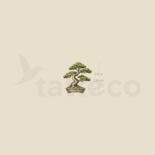 Watercolor Bonsai Temporary Tattoo - Set of 3