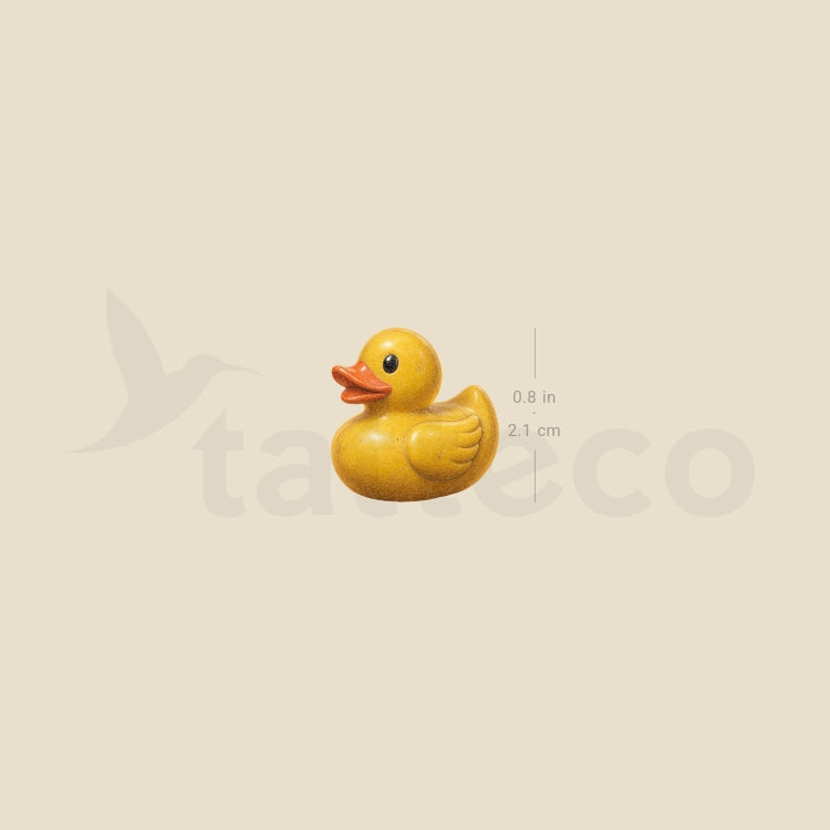 Watercolor Rubber Duck Temporary Tattoo - Set of 3