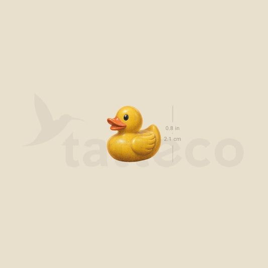 Watercolor Rubber Duck Temporary Tattoo - Set of 3