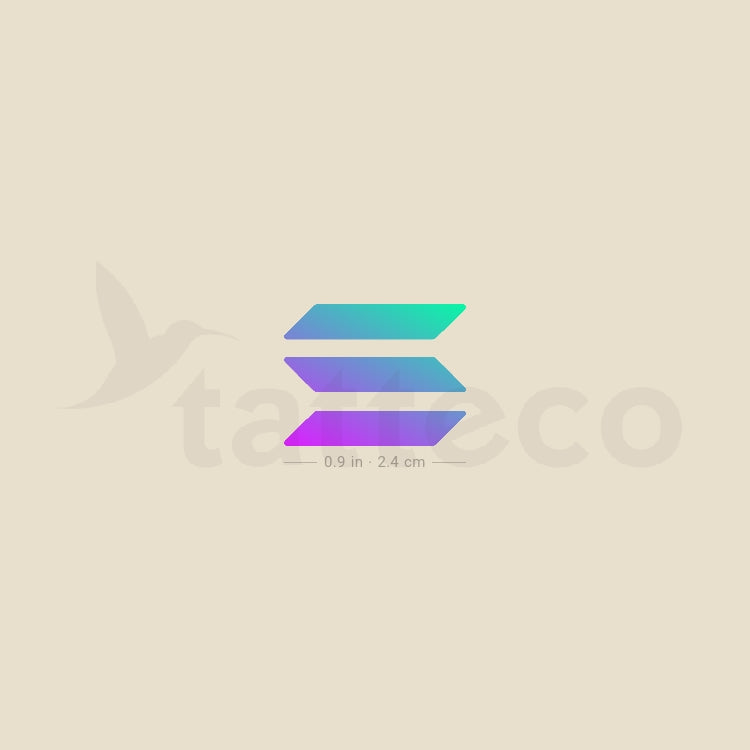 Tatuaje temporal del logotipo de Solana Sol - Juego de 3