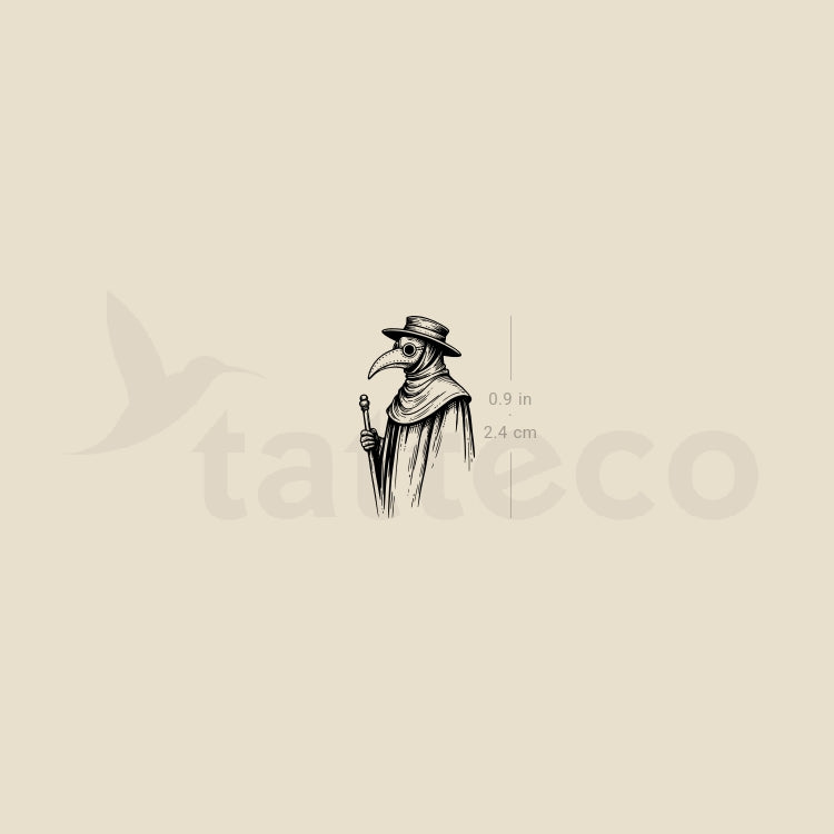 Plague Doctor Temporary Tattoo - Set of 3